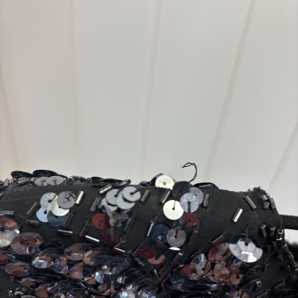 Vintage Three Flaggs Womens Glam Sequins Silk Old Money Top Size S Cocktail - Picture 7 of 7